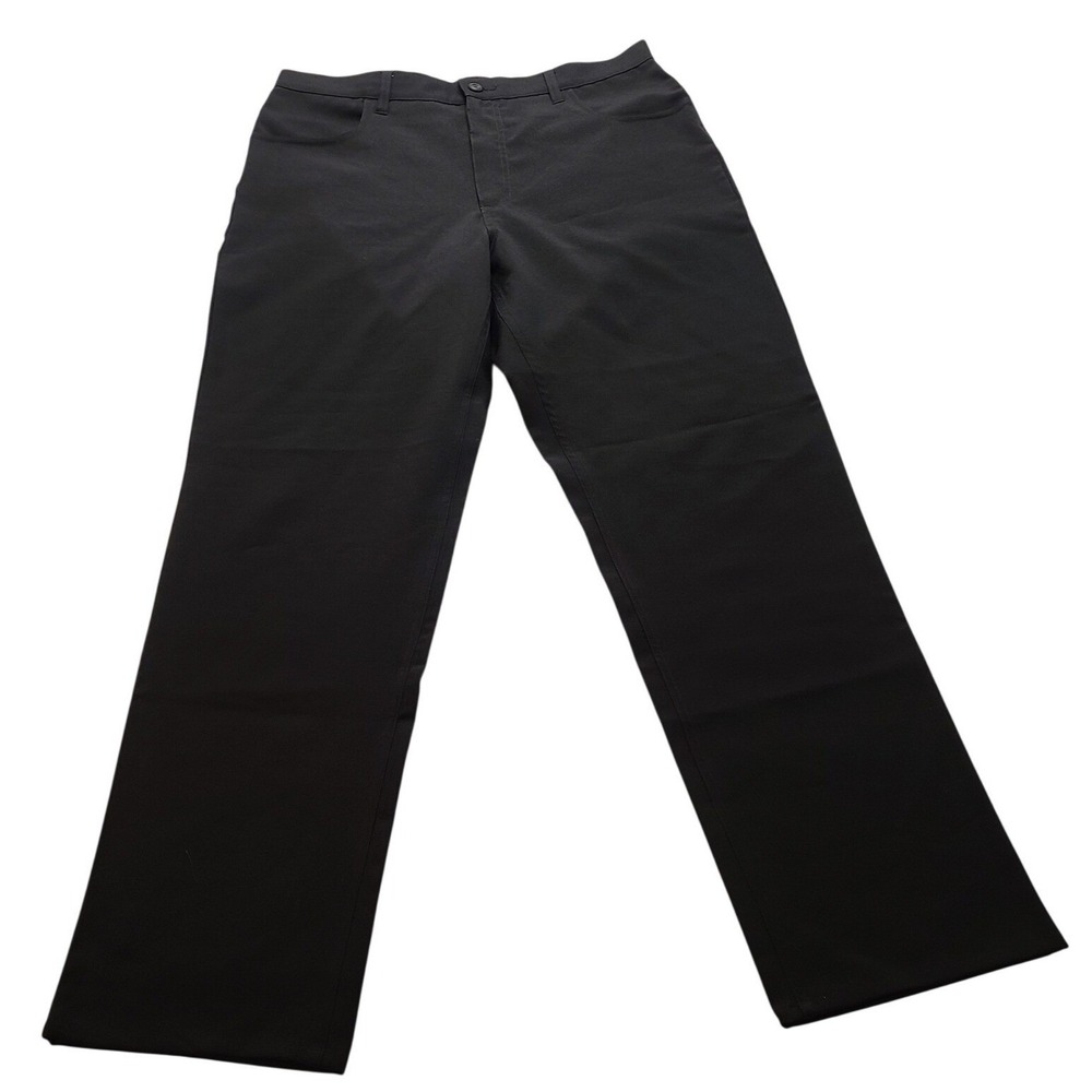Mossimo Black Flat Front Chino Pants Men's 36x32 Straight Leg Five Pocket Chinos
